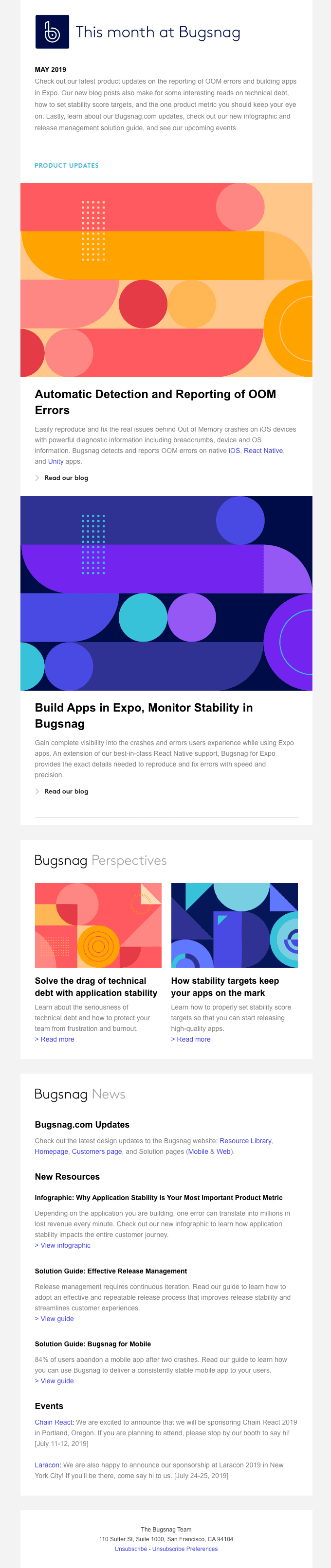 Introducing Automatic Detection and Reporting of OOM Errors, Bugsnag for Expo, and More