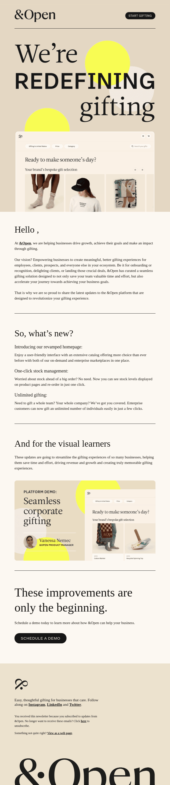 🚀✨🎁 Introducing the new and improved &Open platform