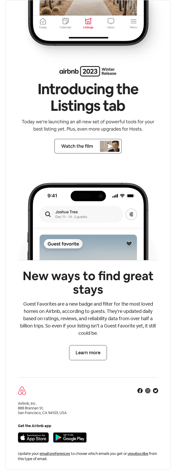 Introducing the new Listings tab