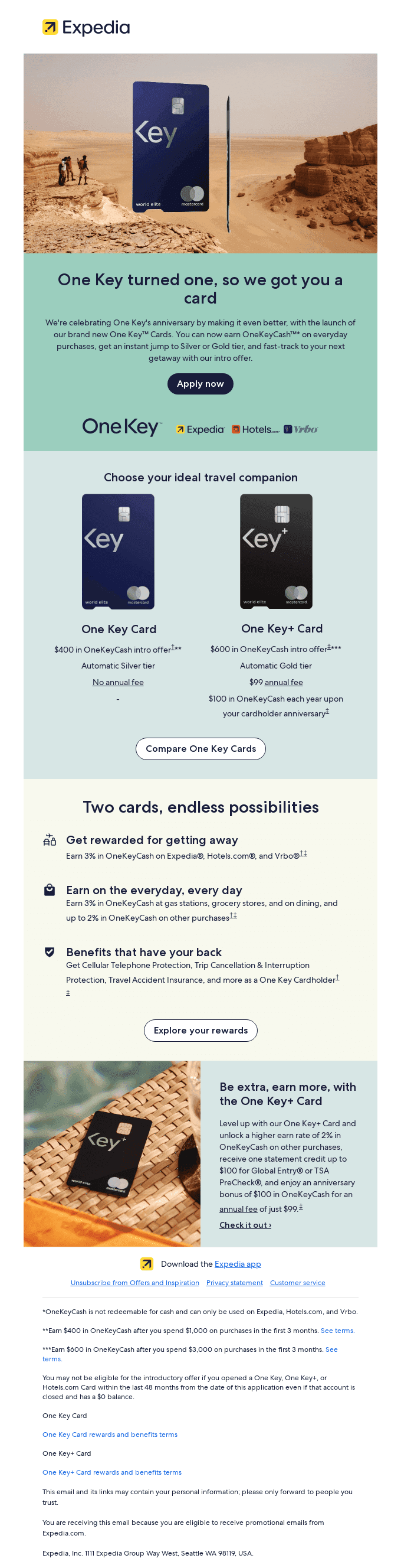 Introducing the One Key credit cards