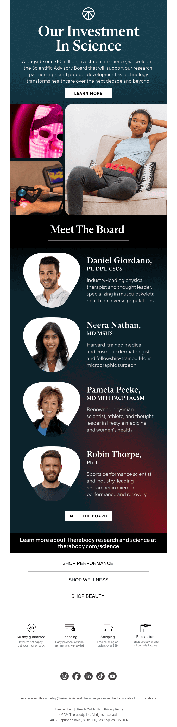 Introducing, the Therabody Scientific Advisory Board