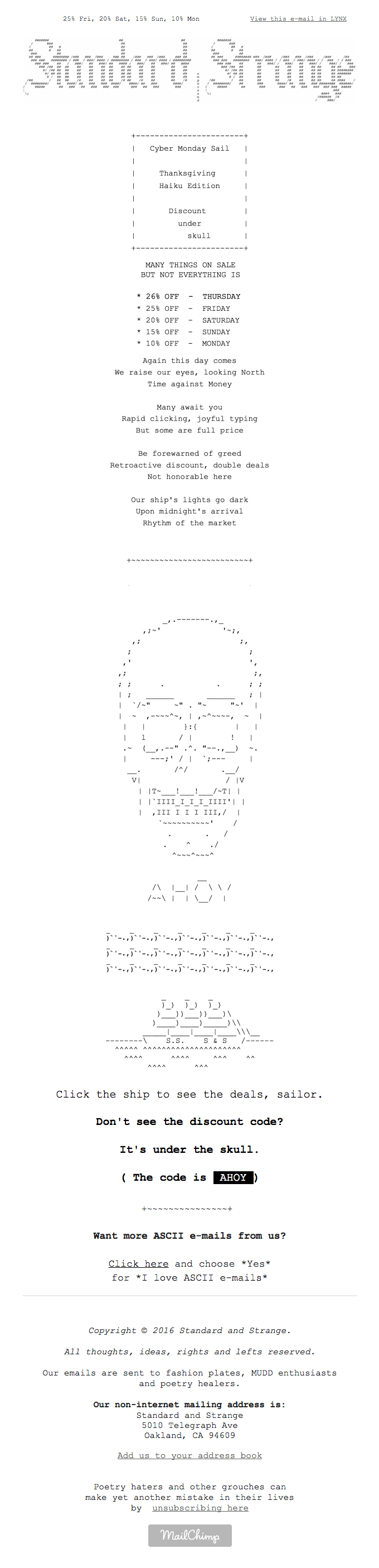 ( ͠° ͟ʖ ͡°) It’s Cyber Monday Somewhere…Sail starts *NOW*
