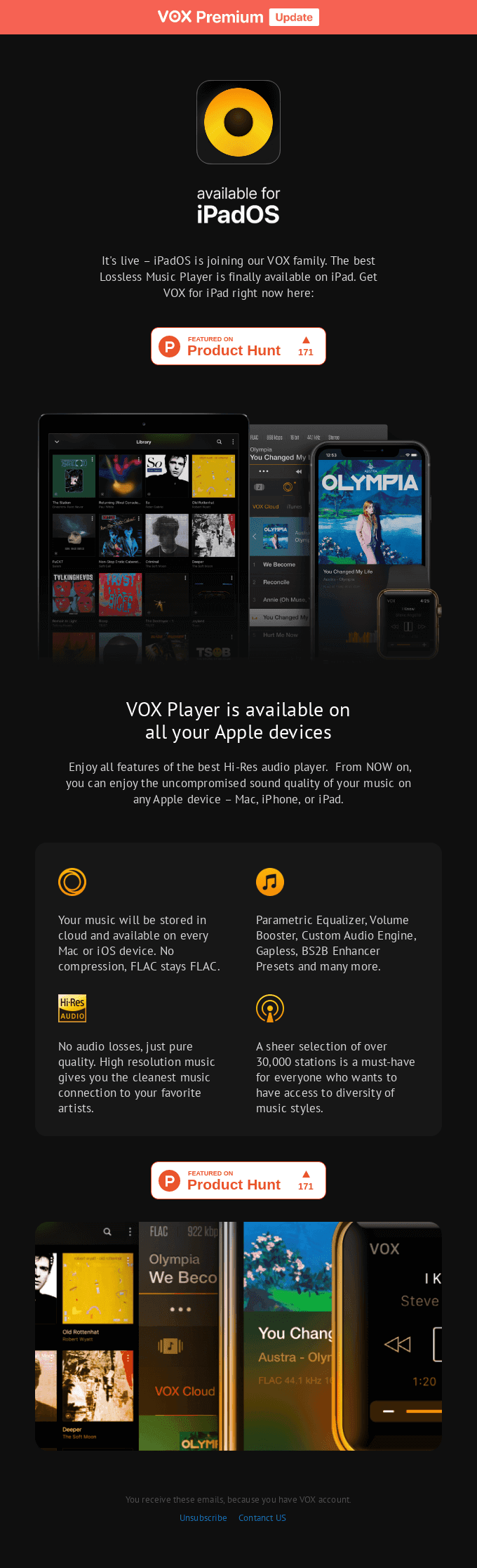 It's here. VOX for iPadOS. Try it now!