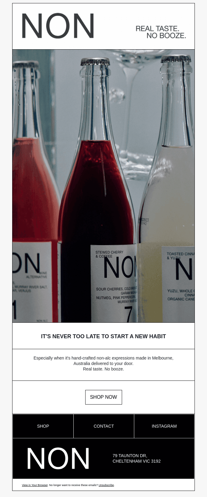 IT'S NEVER TOO LATE TO START A NEW HABIT.