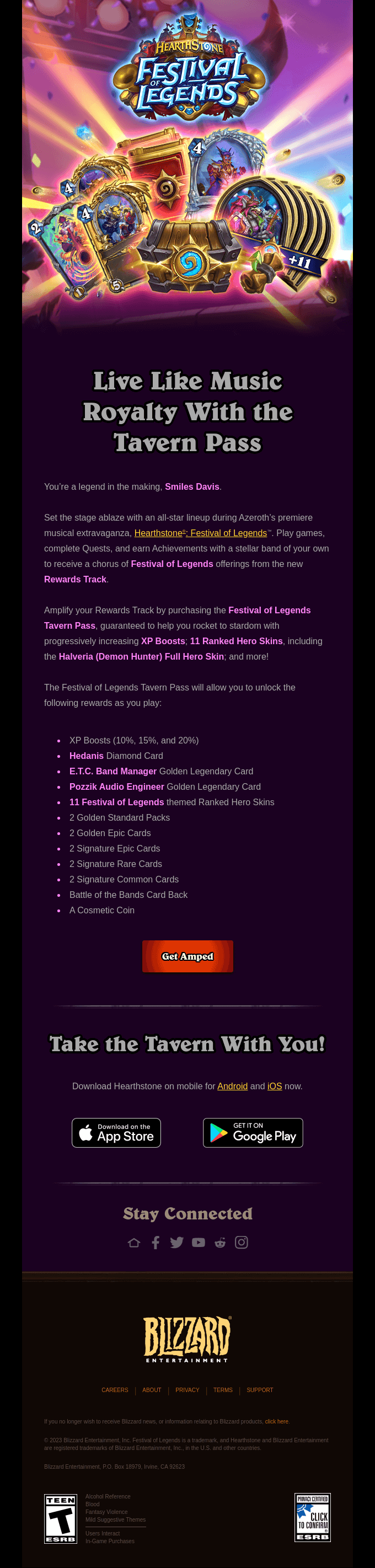 Jam Out with a New Tavern Pass to Earn Rockin’ Hunter Rewards!