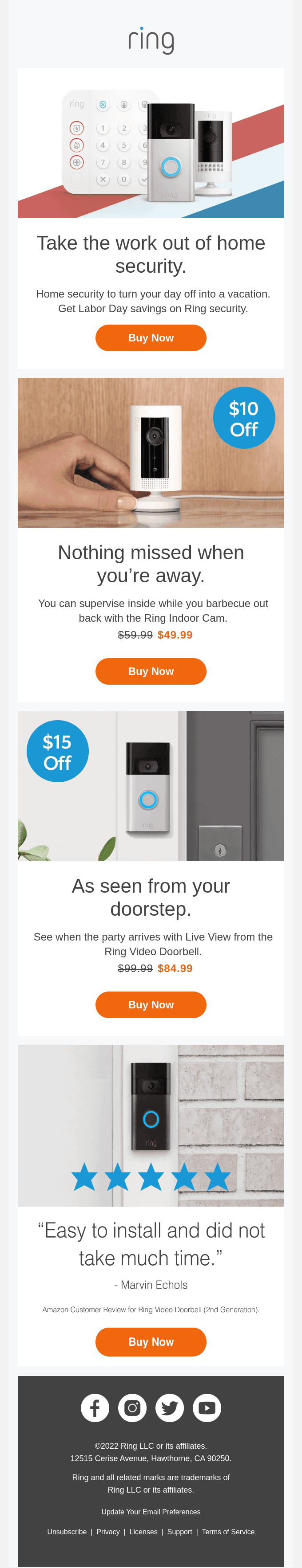 Labor Day Sale on Ring Security