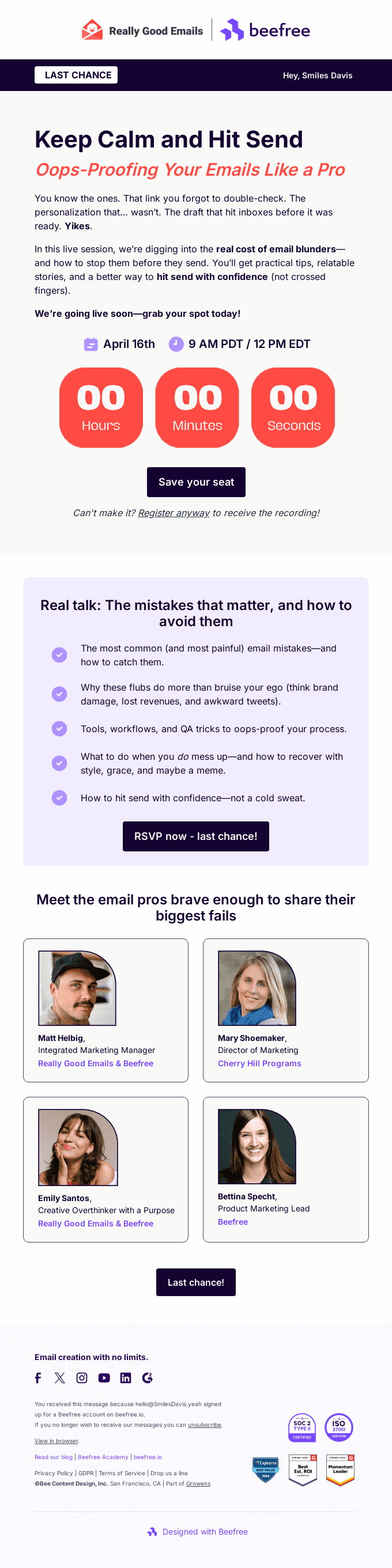 Last call | Let’s talk about the email mistakes that keep you up at night