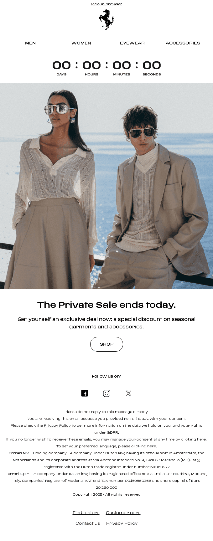 Last chance: Ferrari Private Sale