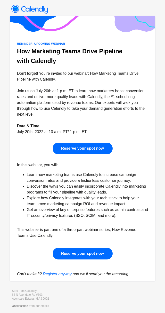 Last chance: Learn how marketers use Calendly to accelerate pipeline