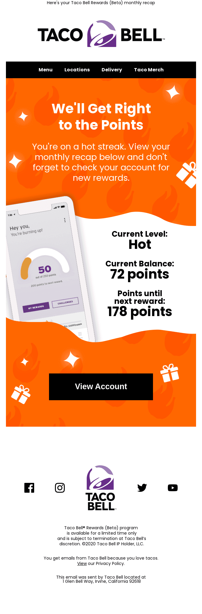 Let's see what your points are up to 👆🌮🔔