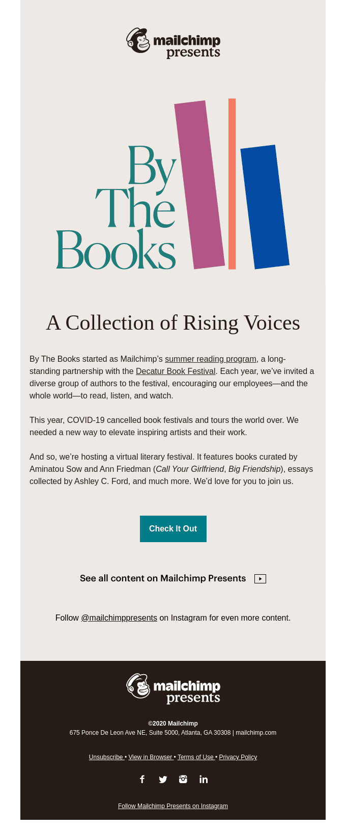 Mailchimp Presents: By The Books