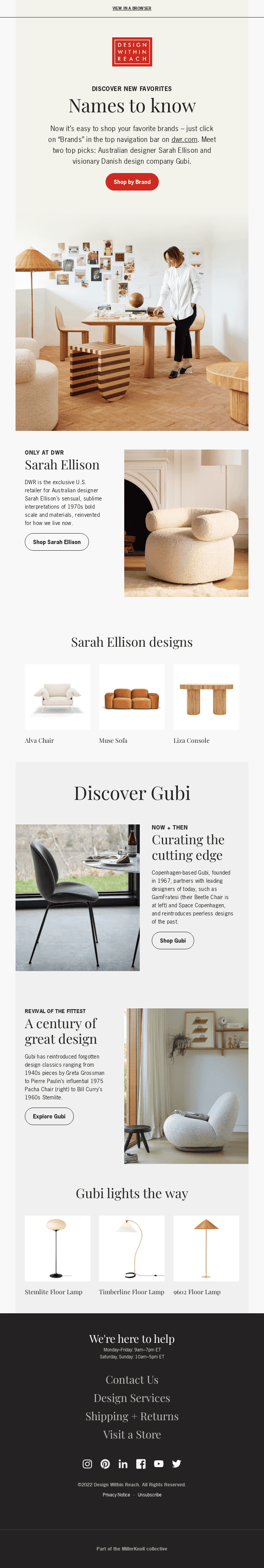 Names to know: Discover new + favorite brands at DWR