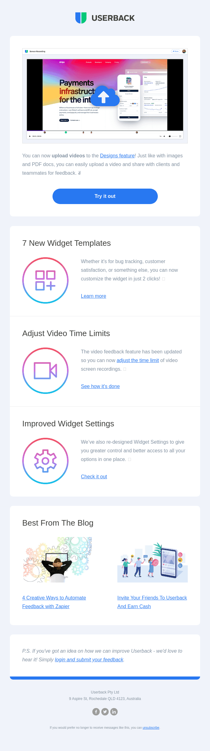 New from Userback: Upload Videos, New Widget Settings, and more