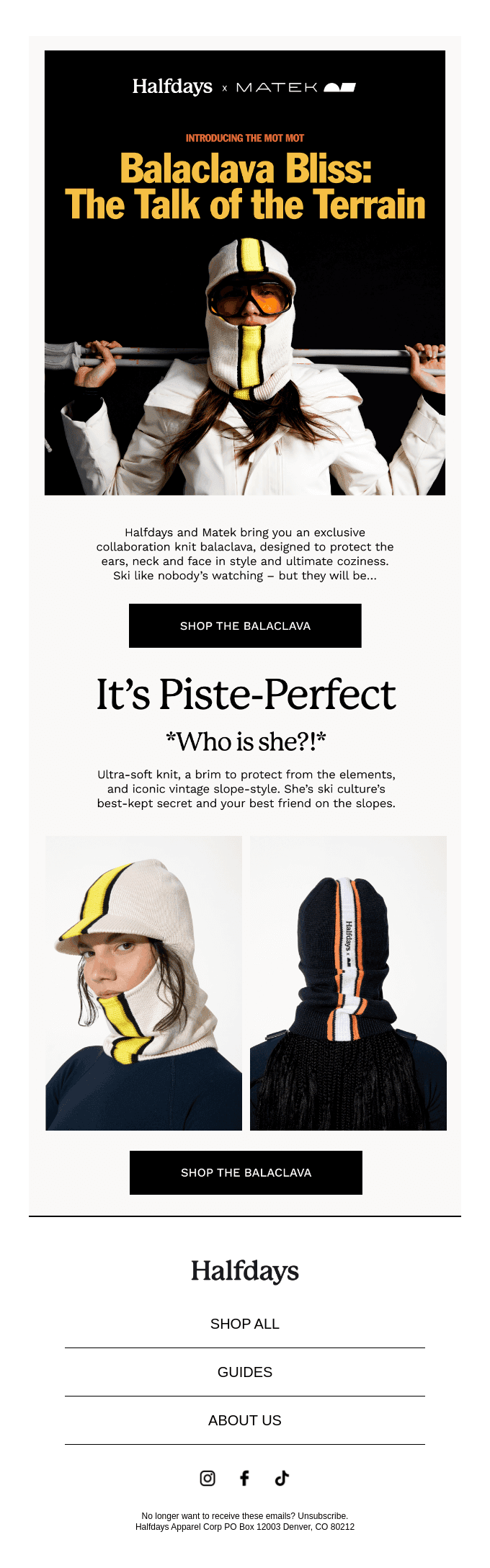 NEW! Halfdays x Matek Exclusive Collaboration Balaclava