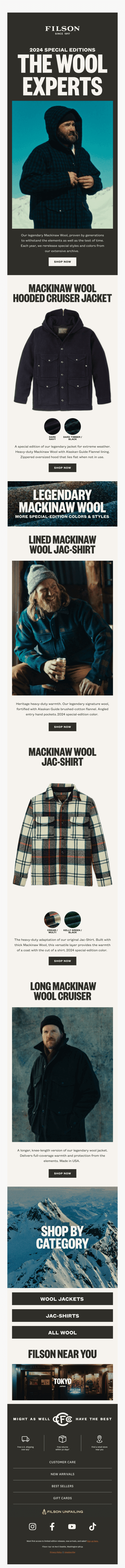 New Mackinaw Wool Special Editions