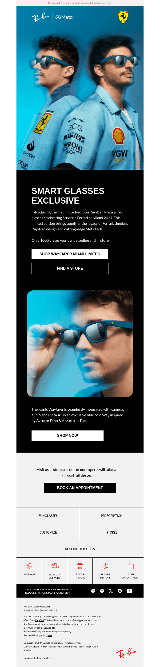 New Ray-Ban Meta for Scuderia Ferrari limited edition