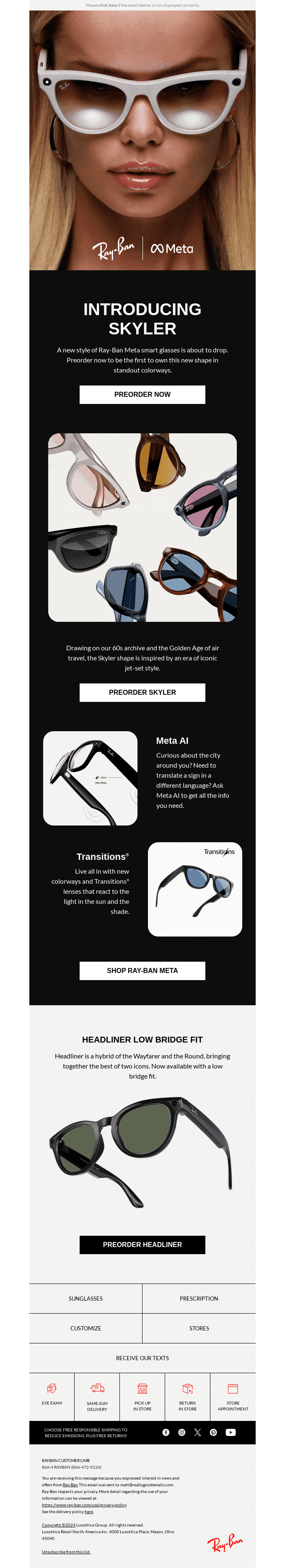 New Ray-Ban Meta Skyler | Preorder now