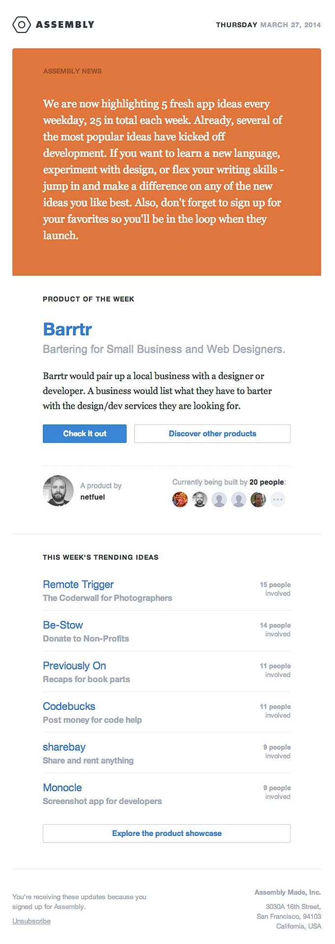 Newsletter Email Design from Assembly