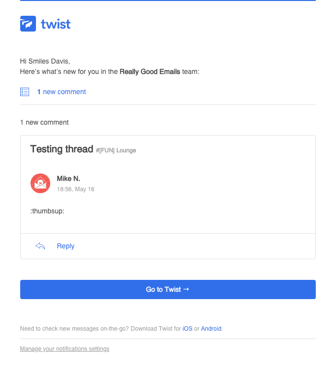 Notifications from Really Good Emails for 19:00, May 16