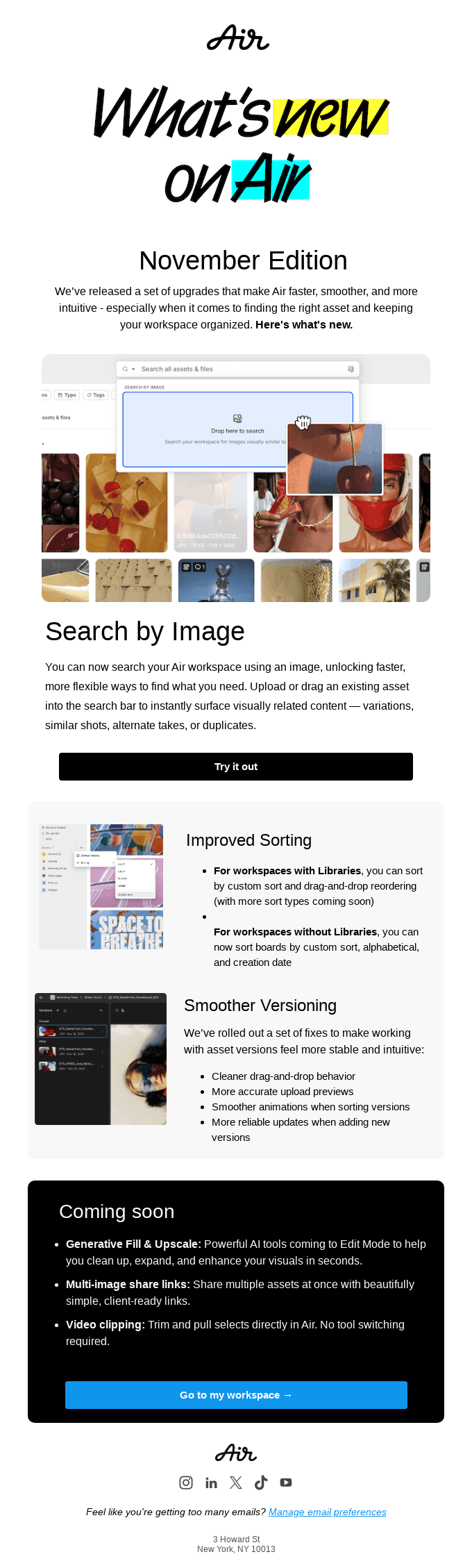 November Release Notes: Visual Search, Version Upgrades & Smarter Sorting