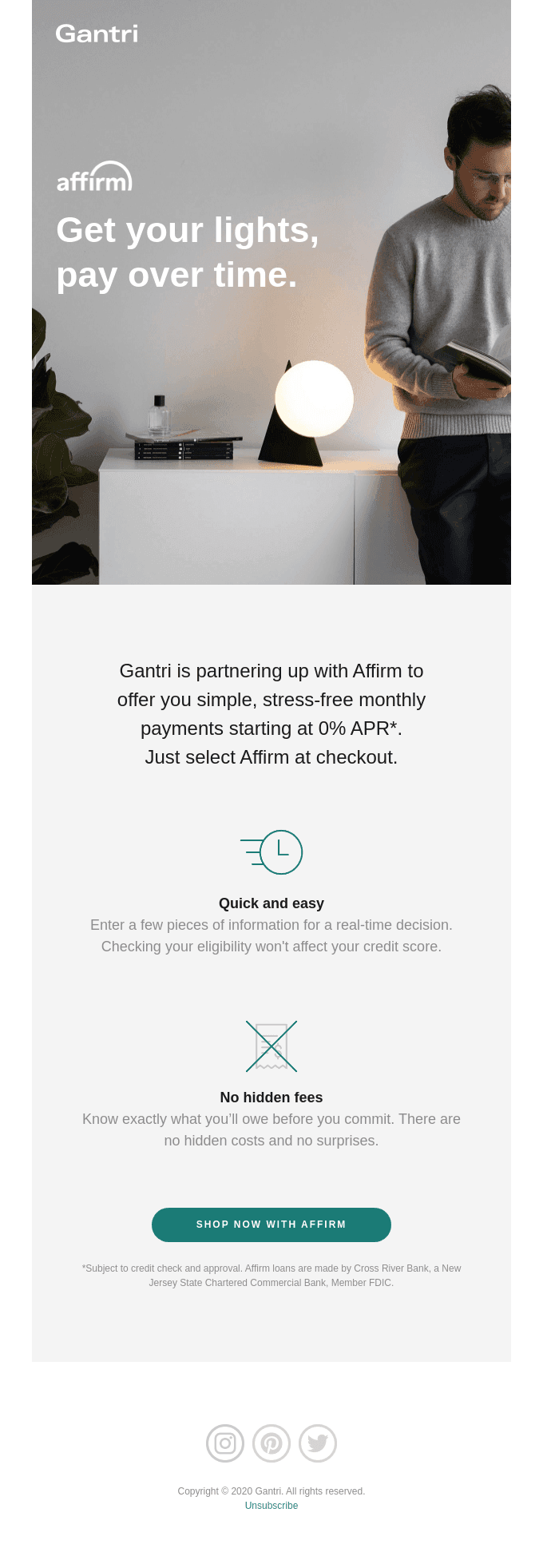 Now accepting pay monthly with Affirm