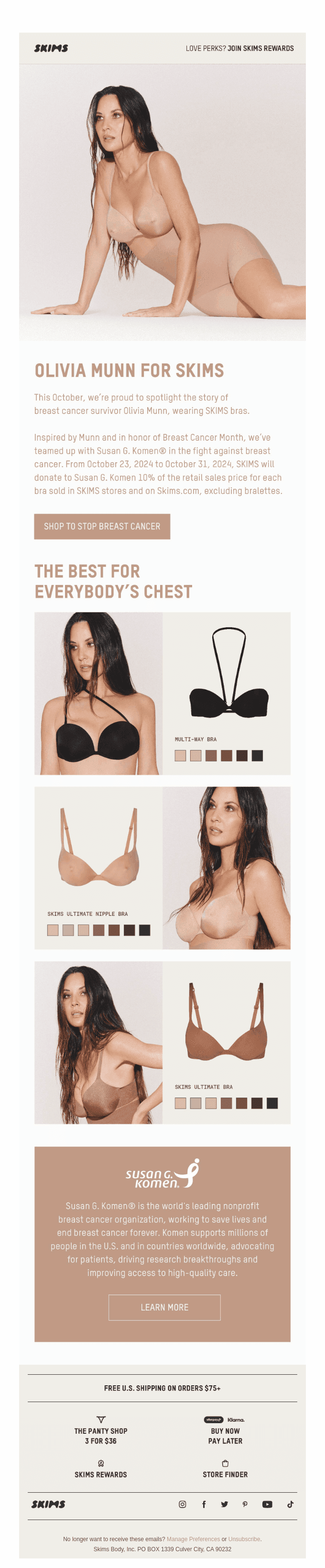 Olivia Munn for SKIMS