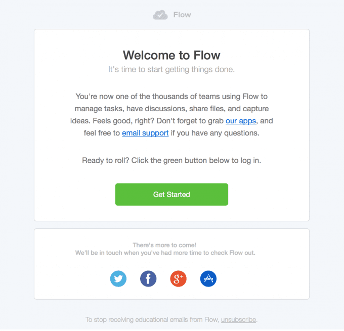 Onboarding Email Design from Flow