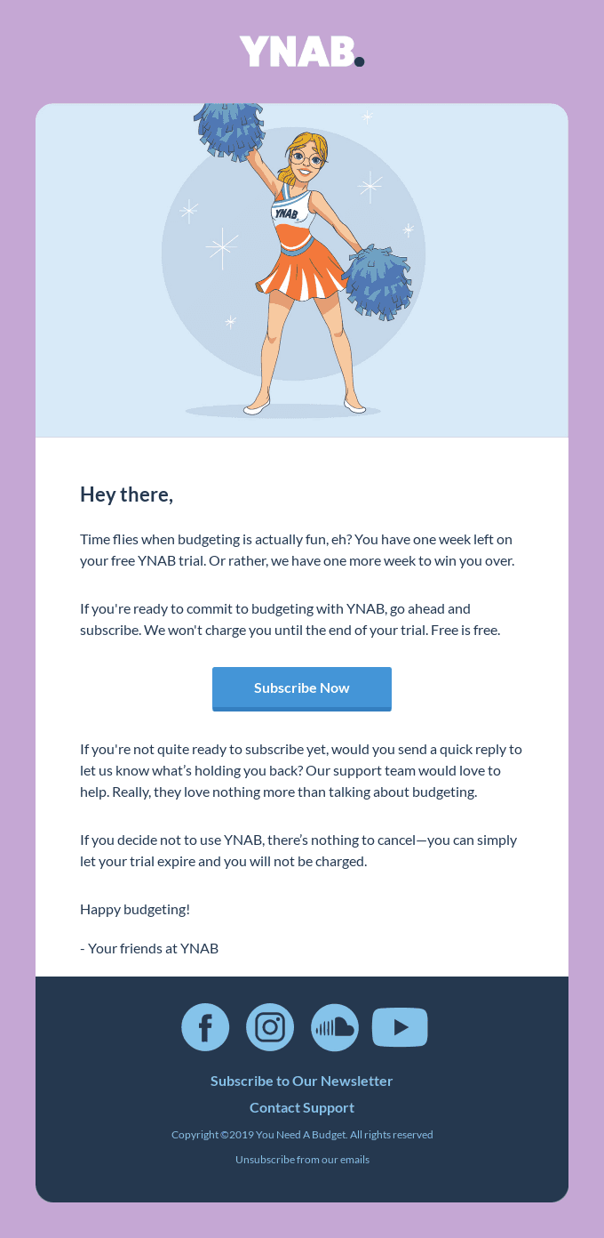 One week left in your YNAB trial