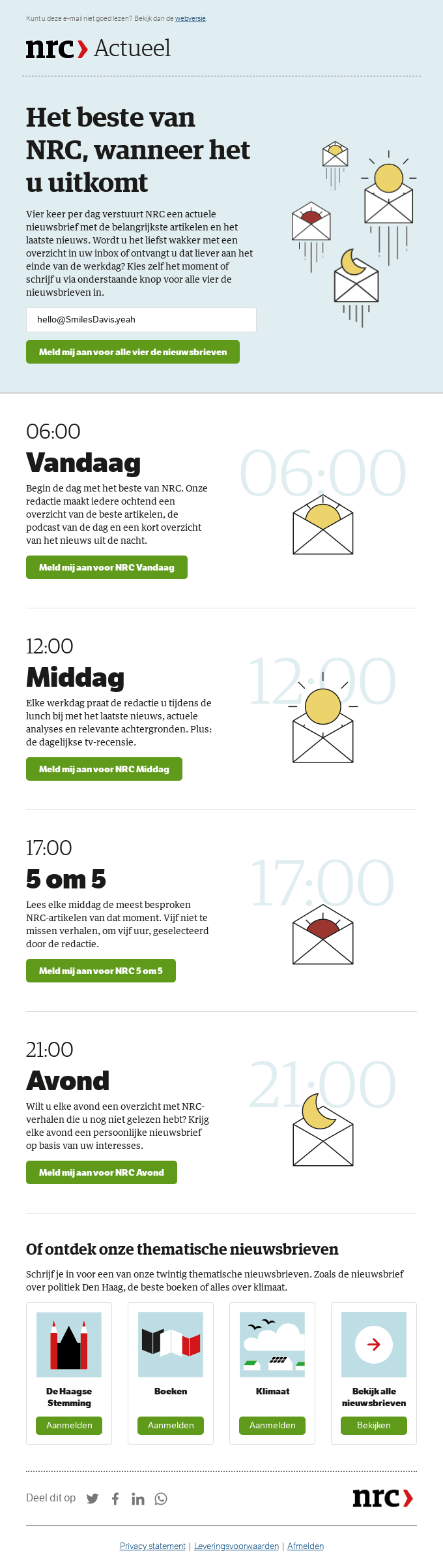 Ontdek de beste artikelen van NRC in uw mailbox