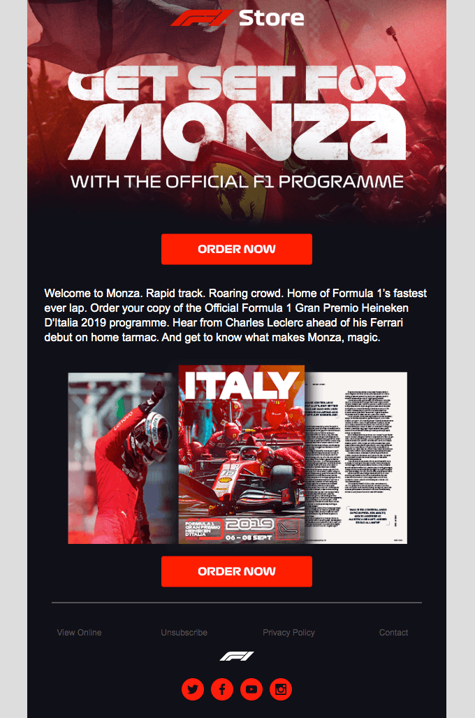 Order the Official Italian GP programme now