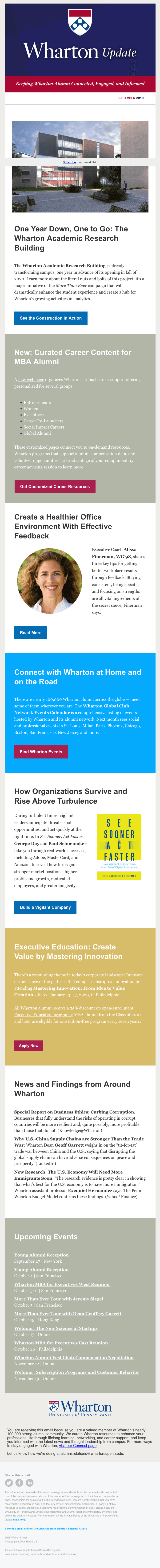 Our changing campus, management tips, events around the world
