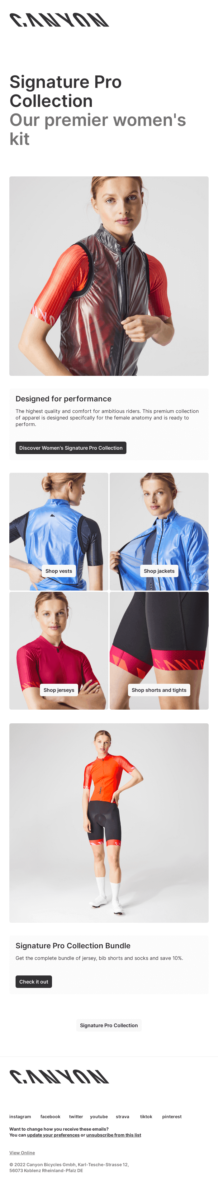 Our women’s Signature Pro Collection