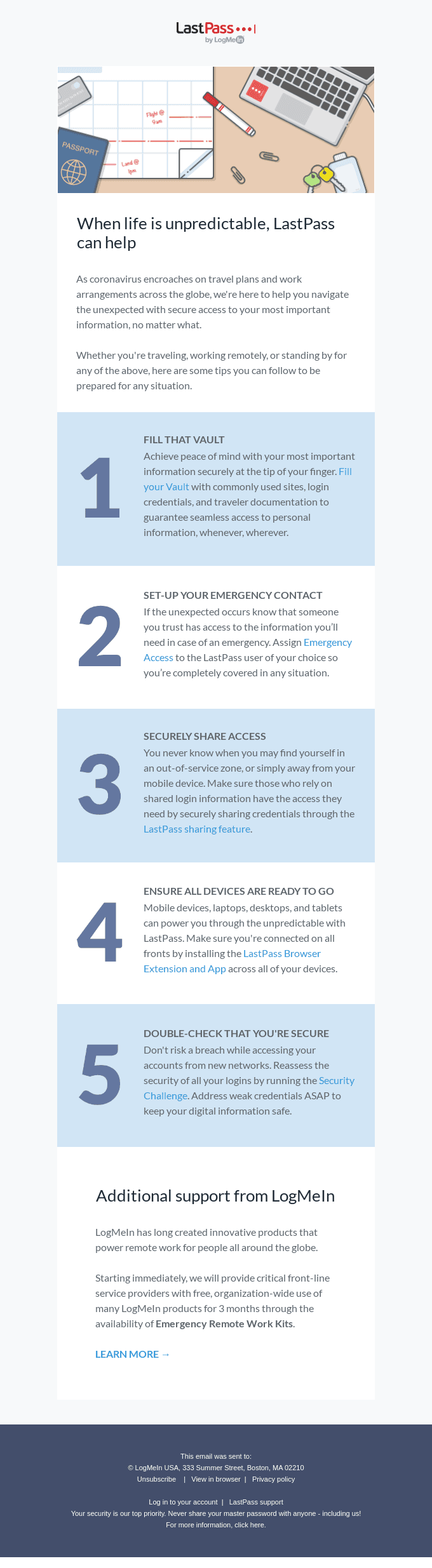 Prepare for the unexpected with LastPass