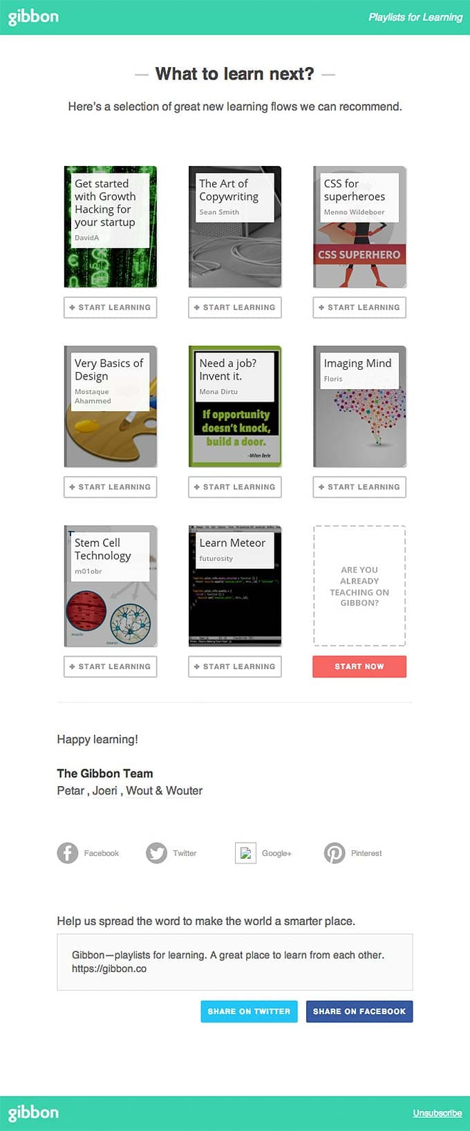 Product Update Email Design from Gibbon