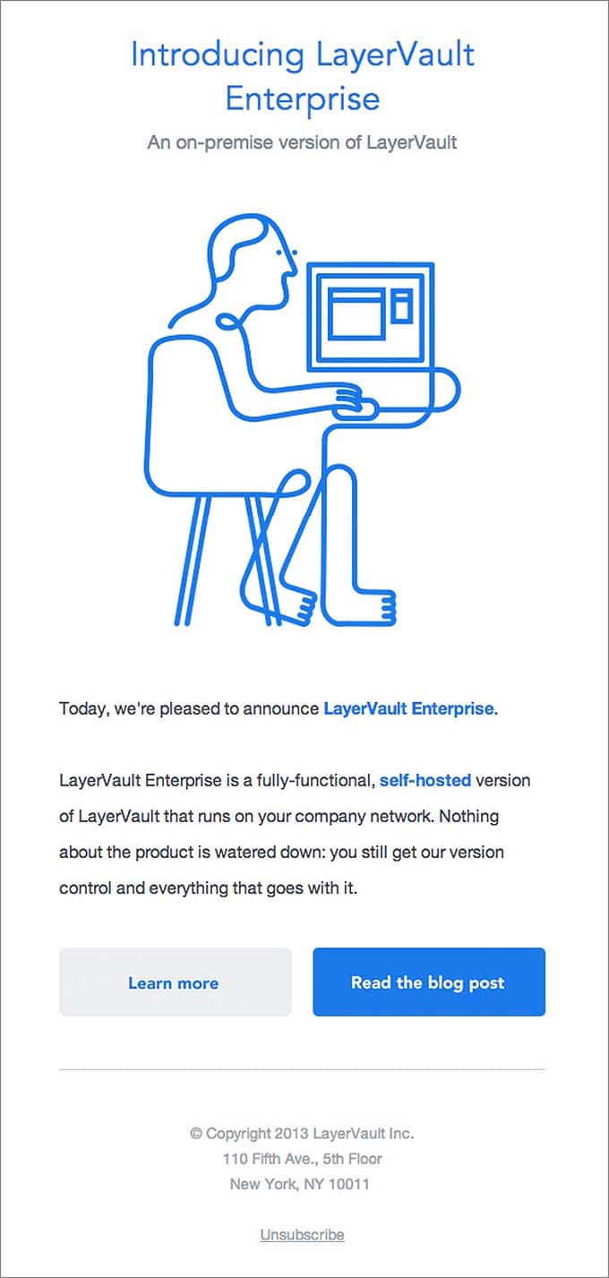 Product Update Email Design from Layer Vault