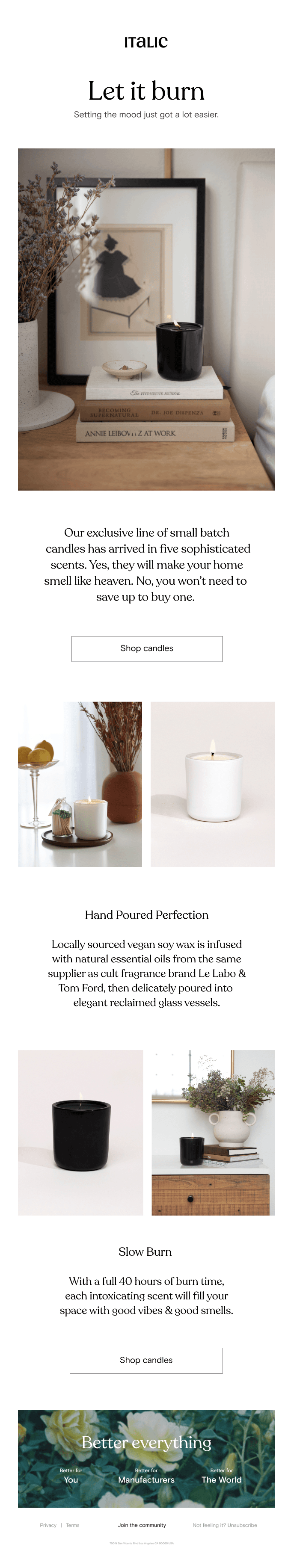 PSA: Italic Candles are officially here