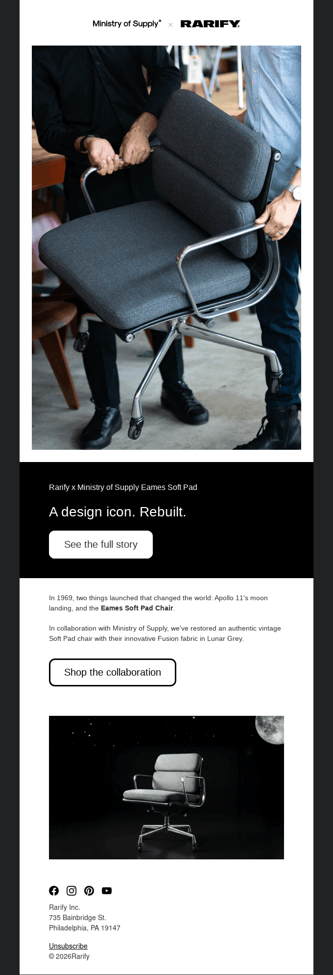 Rarify x Ministry of Supply Eames Soft Pad