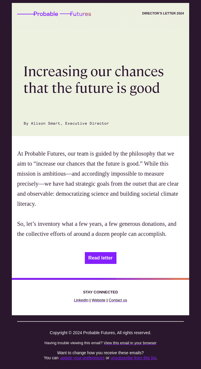 Read Alison Smart’s 2024 Director’s Letter