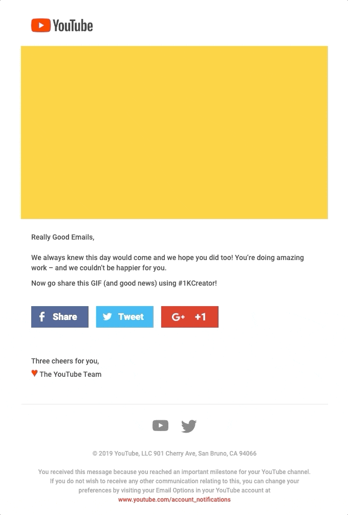 Really Good Emails, congrats on 1,000 subscribers! ⭐️