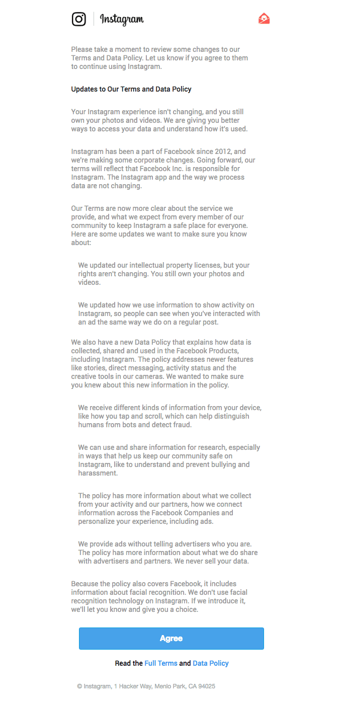 reallygoodemails, review and agree to our updated Terms and Data Policy