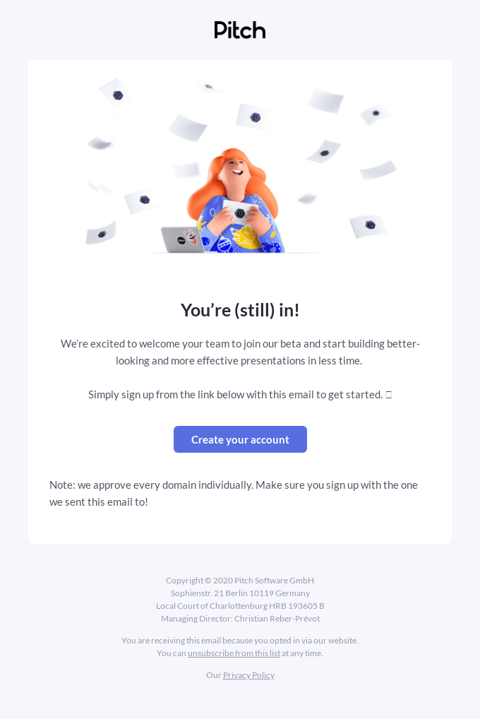 Reminder: You’re invited to join the Pitch beta