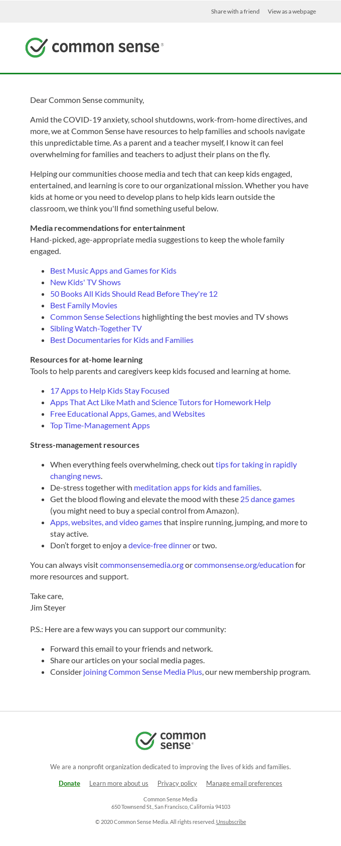 Resources for Families and Educators Facing Coronavirus Uncertainty