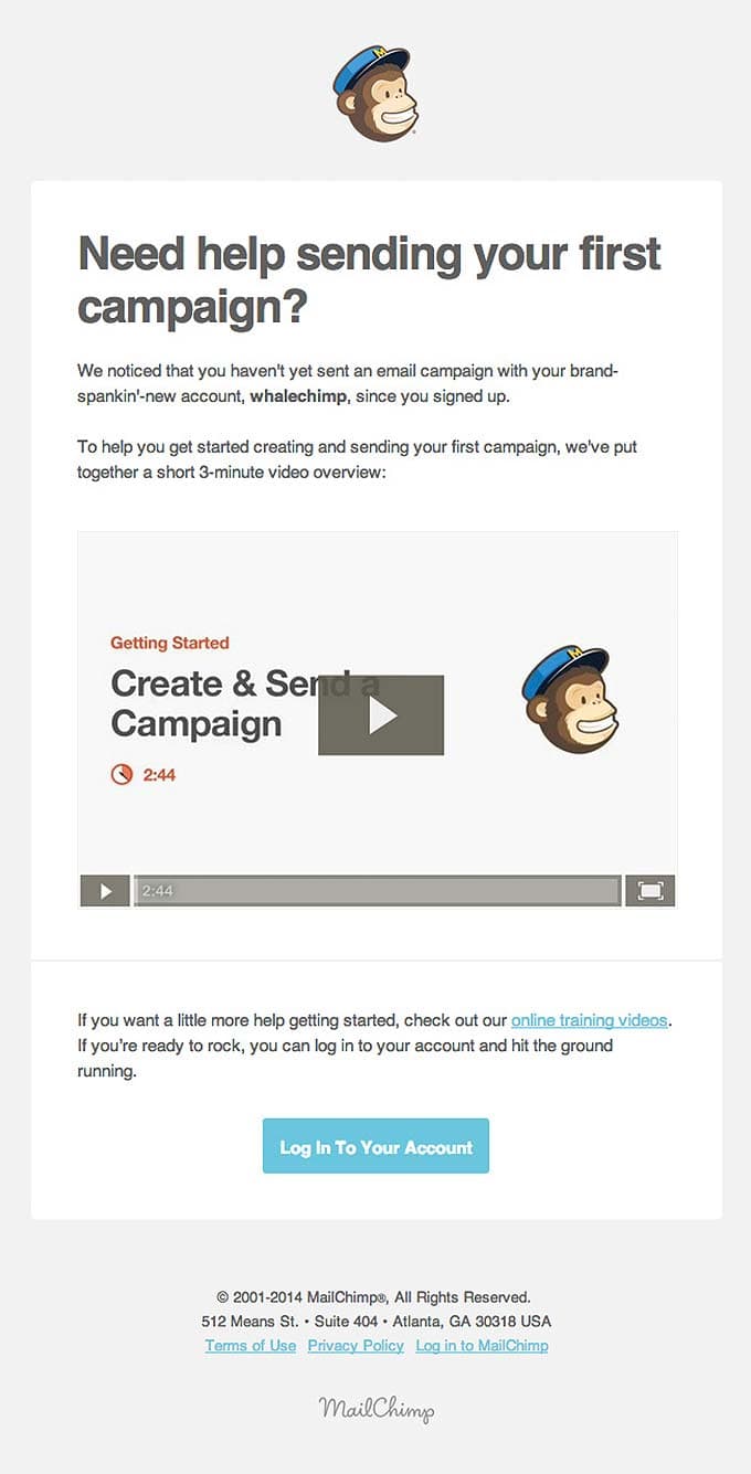 Retention Email Design from MailChimp