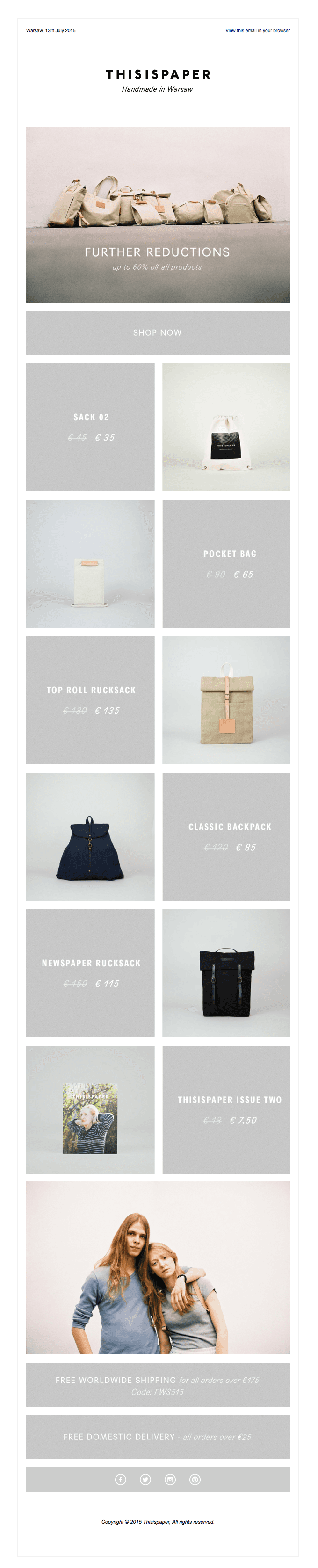 SALE: FURTHER REDUCTIONS – up to 60% off