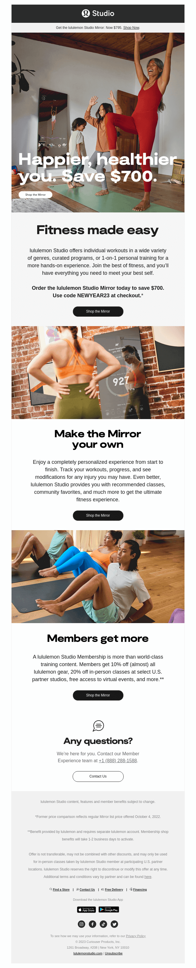 Save $700—Meet your best self with lululemon Studio