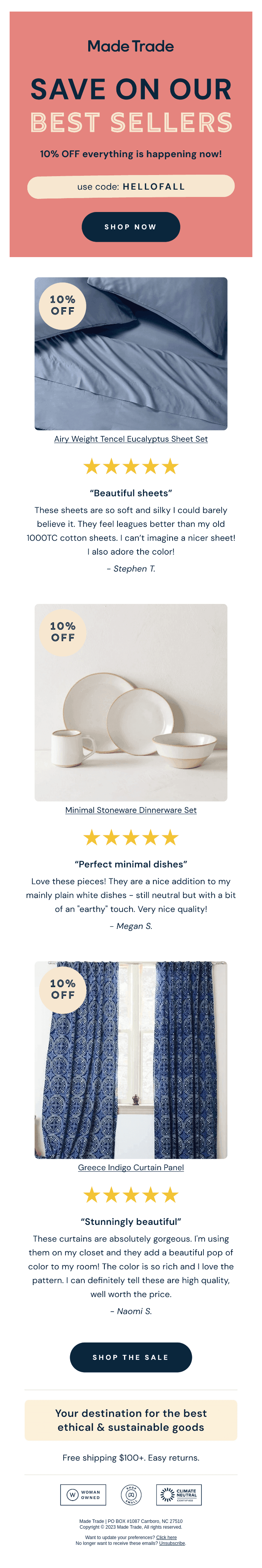 Save on our sustainable best sellers ๐