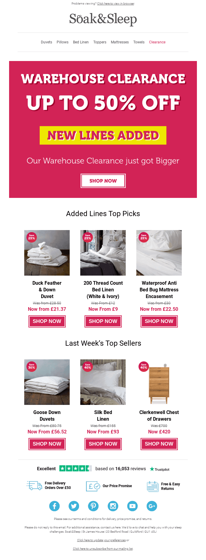 Save up to 50% in our BIGGEST EVER clearance