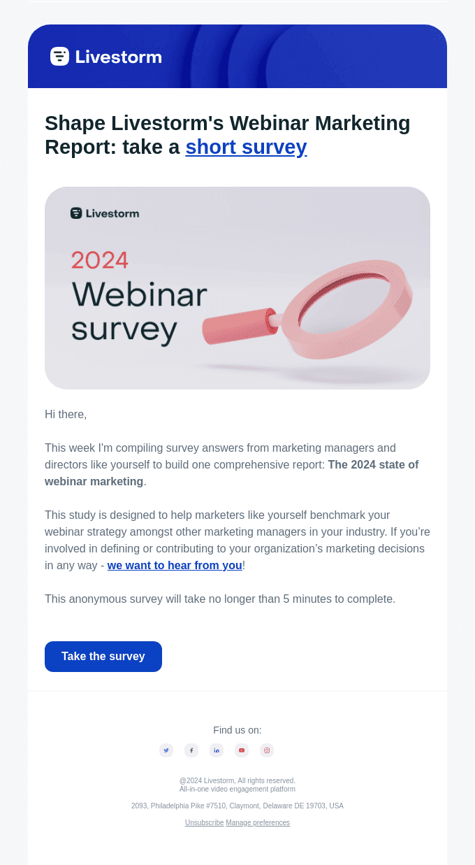 Shape the next webinar marketing report!