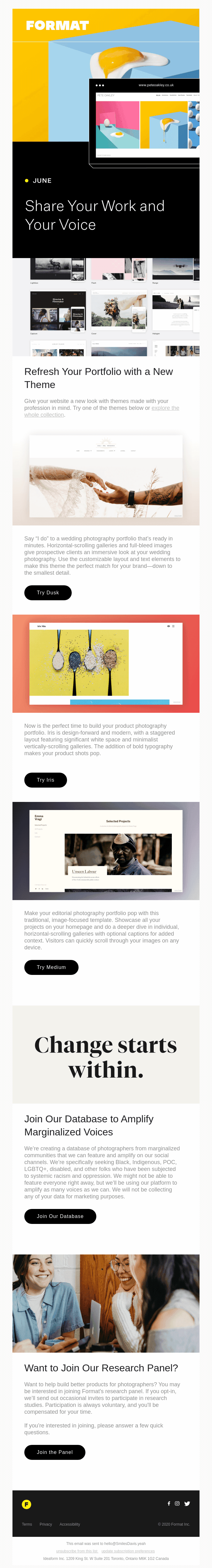 Share Your Work and Your Voice with Format