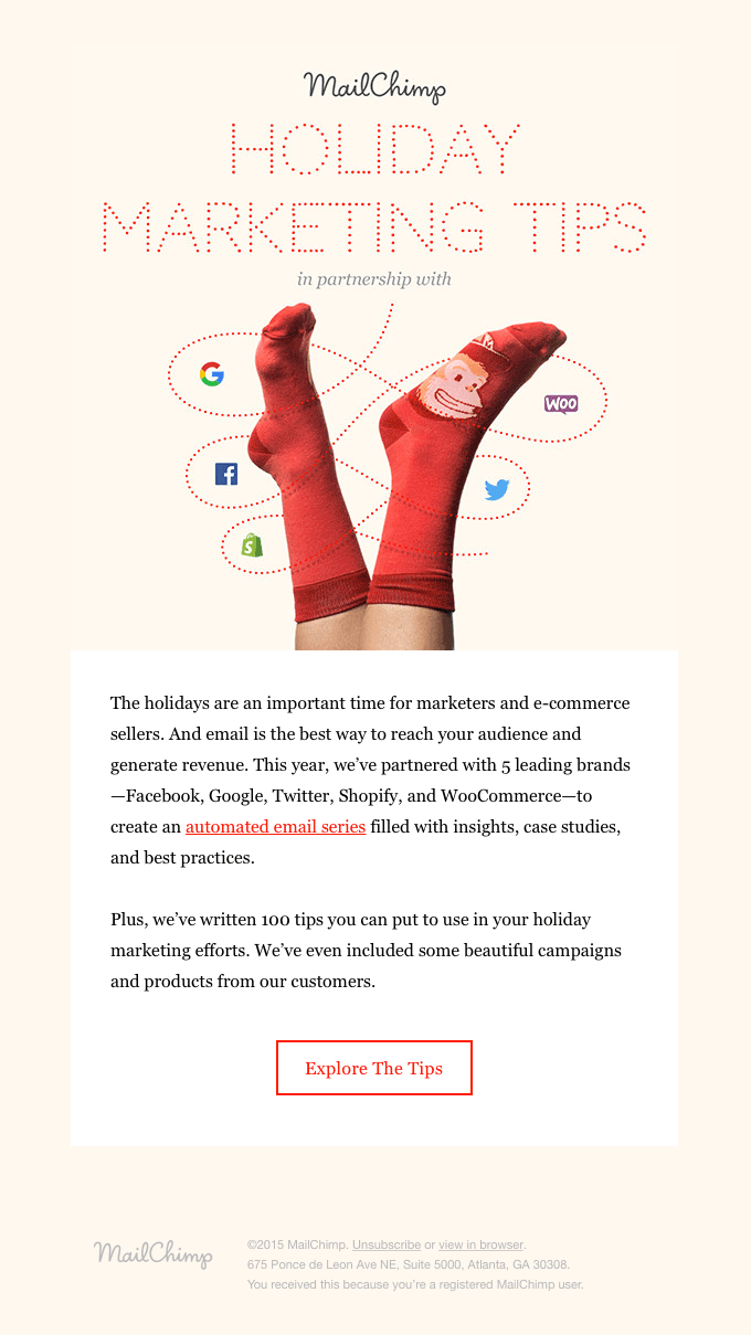 Sign up for exclusive marketing tips from MailChimp and partners